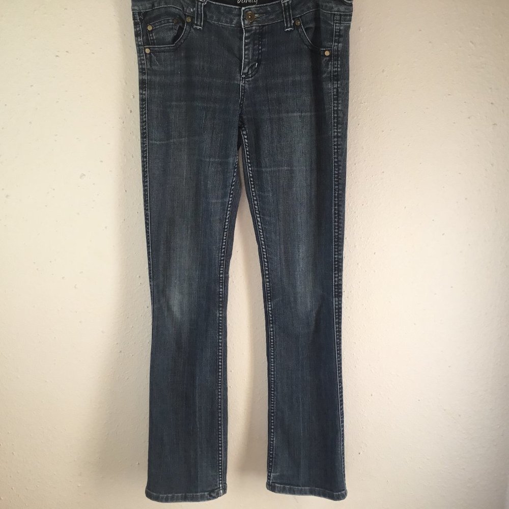 Vanity Medium Wash Straight Leg Mid Rise Jeans